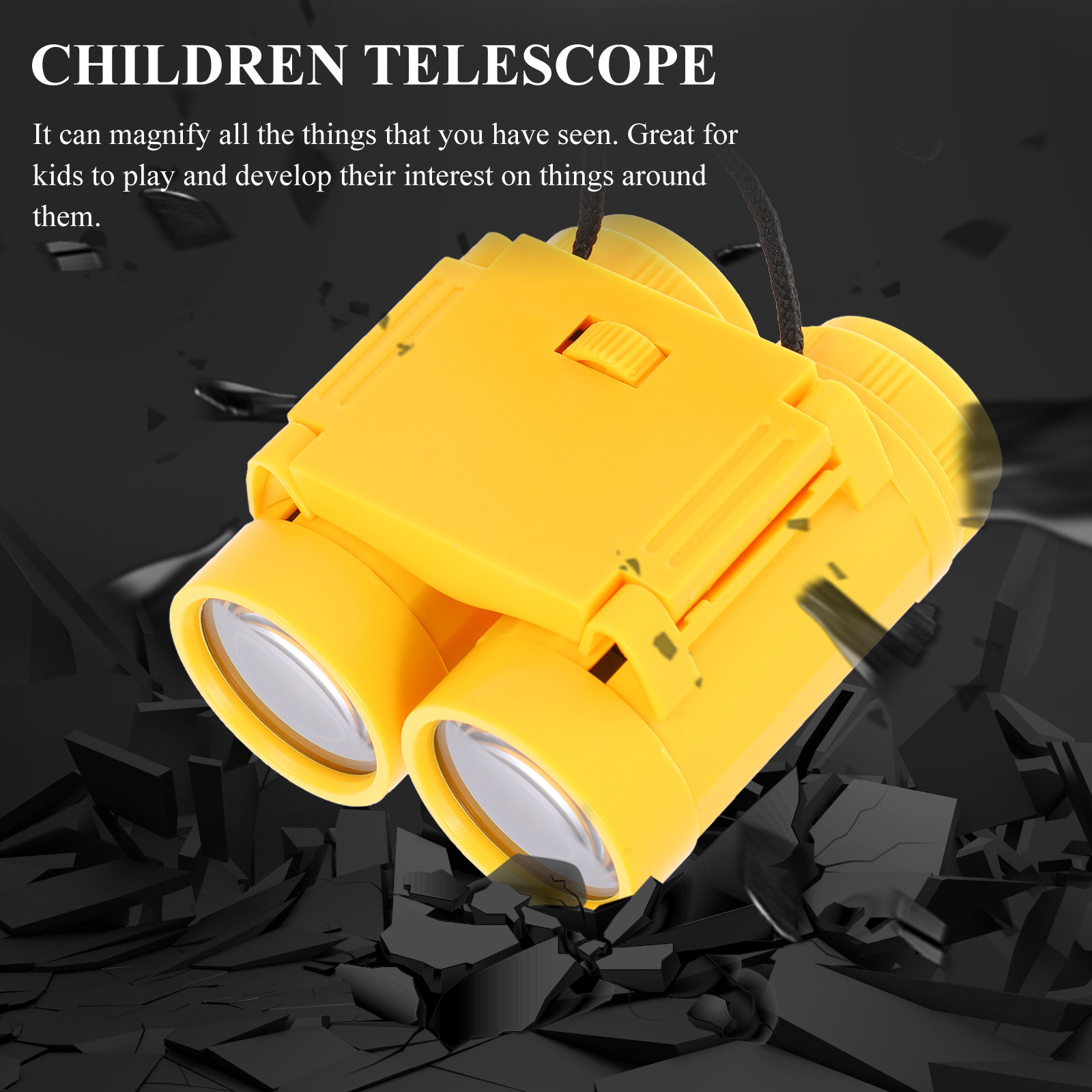 Kids Outdoor Nature Toys - Yellow Children Binoculars Adjustable Distance Creative