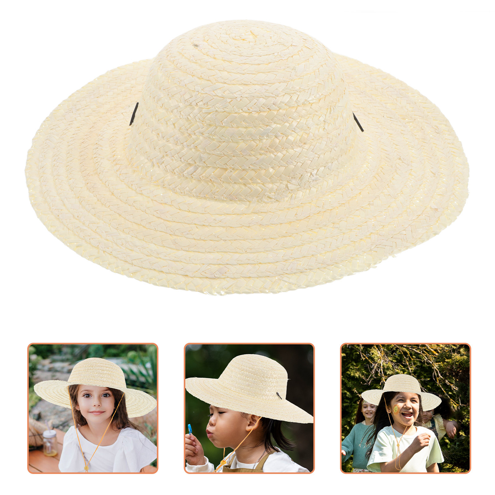 Kids Outdoor Hat - Small Kids Wheat Straw Sun Hat
