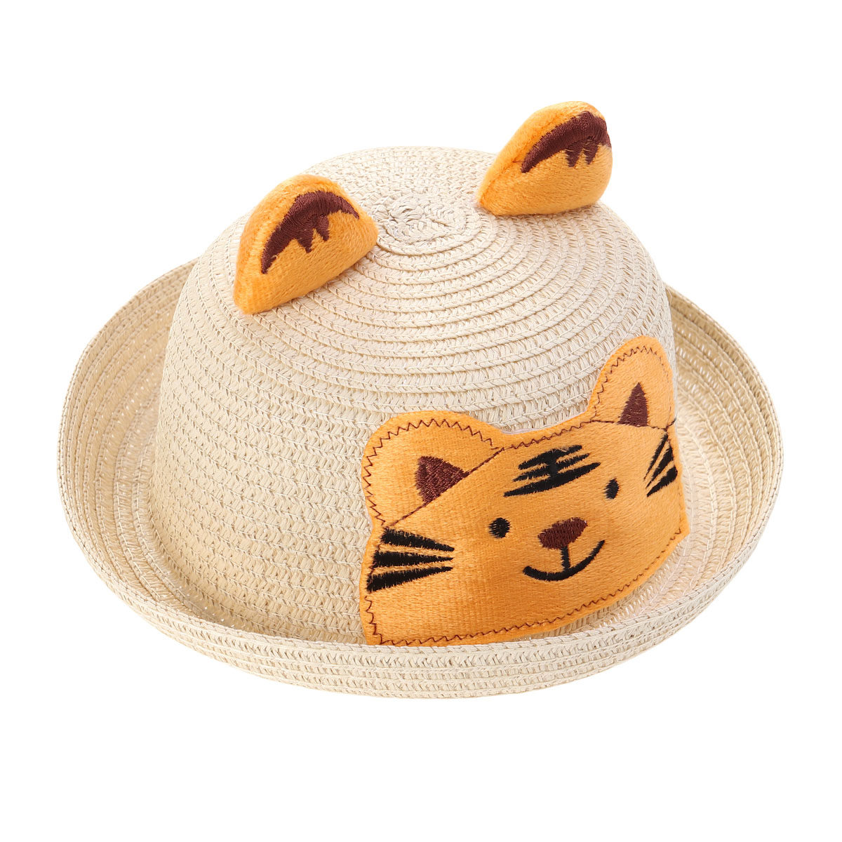 Kids Outdoor Hat - Kids Animal Print Straw Hat Summer