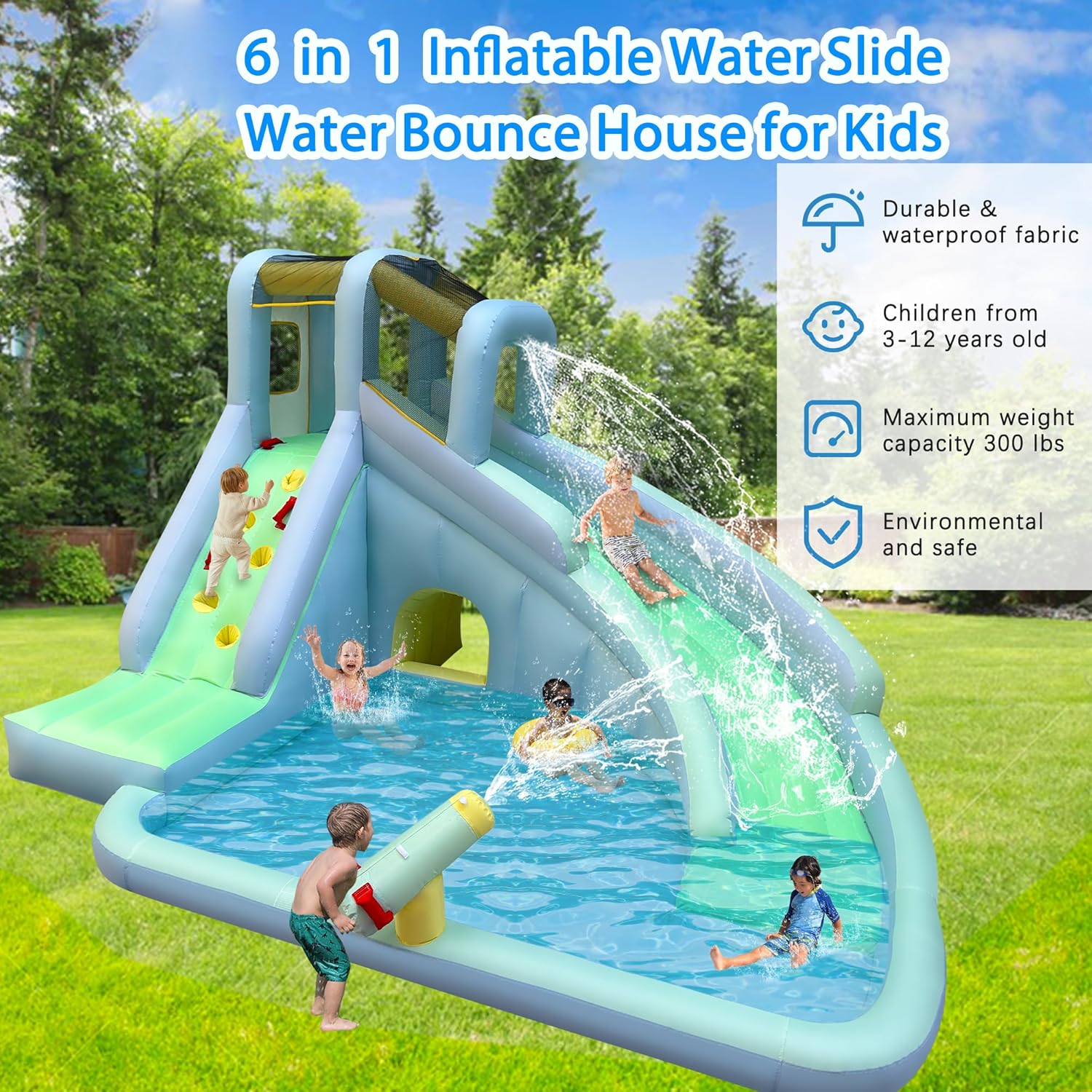 6-in-1 Inflatable Kids Bounce  - огляд і ціна Kids Outdoor Bounce House