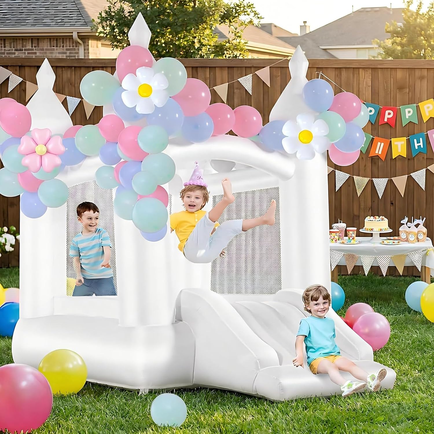 White Bounce House Indoor Outd - огляд і ціна Kids Outdoor Bounce House