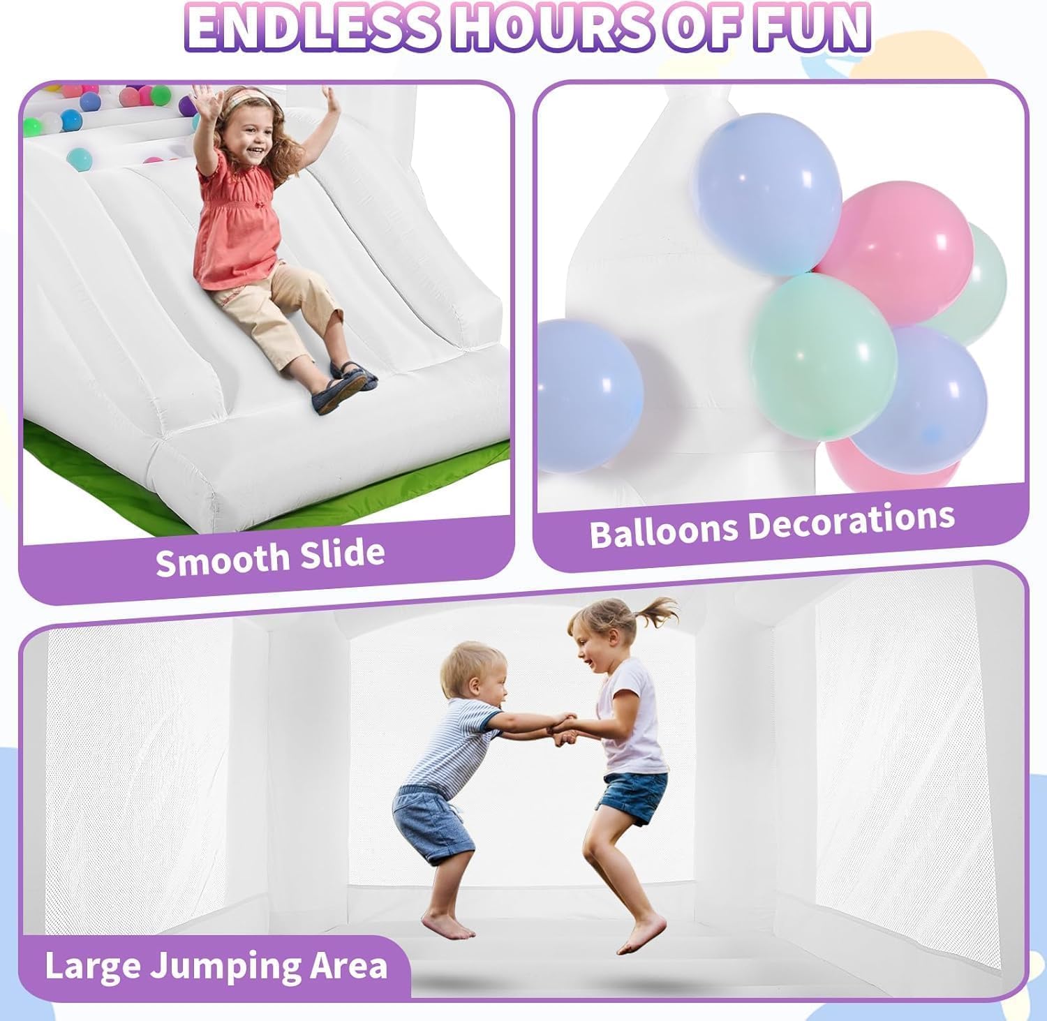 White Bounce House Indoor Outd - огляд і ціна Kids Outdoor Bounce House