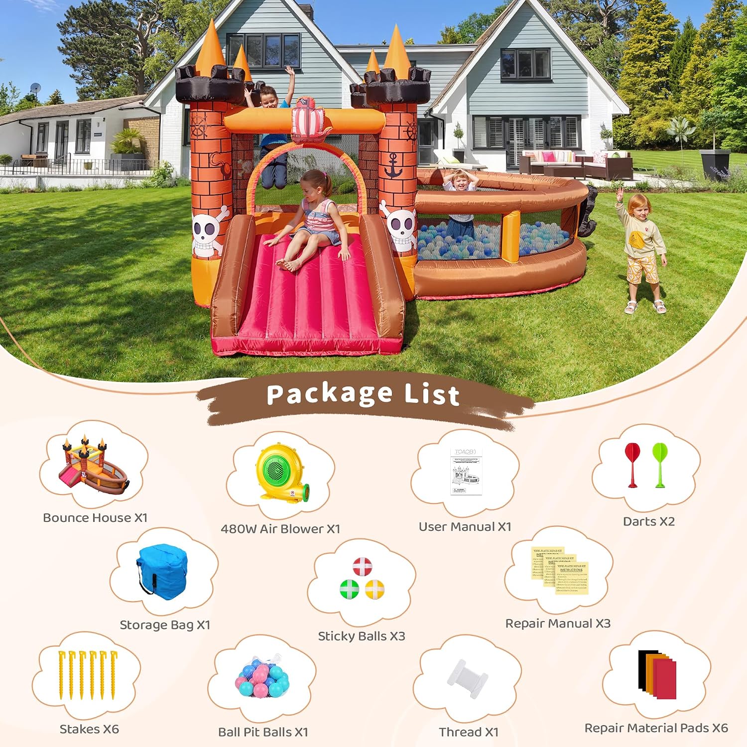 Inflatable Bounce House for Ki - огляд і ціна Kids Outdoor Bounce House