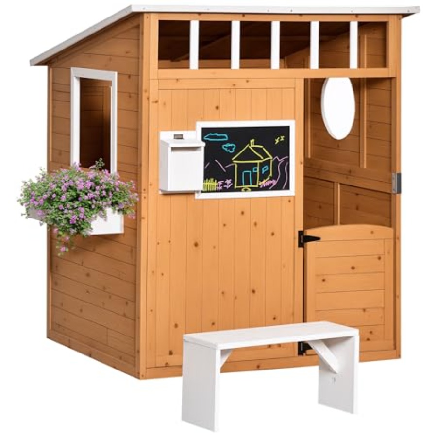 Outdoor Wooden Playhouse For K - огляд і ціна Kids Outdoor Wooden Playhouse