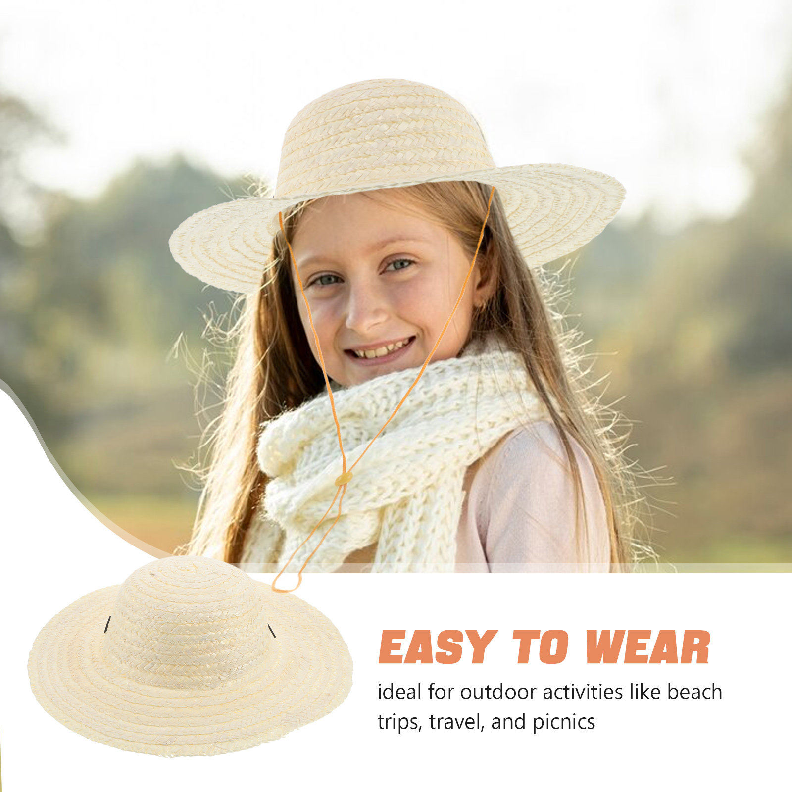 Small Kids Wheat Straw Sun Hat - огляд і ціна Kids Outdoor Hat