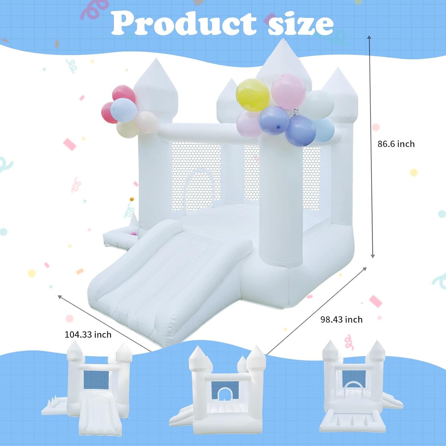 White Bounce House, Indoor and - огляд і ціна Kids Outdoor Bounce House