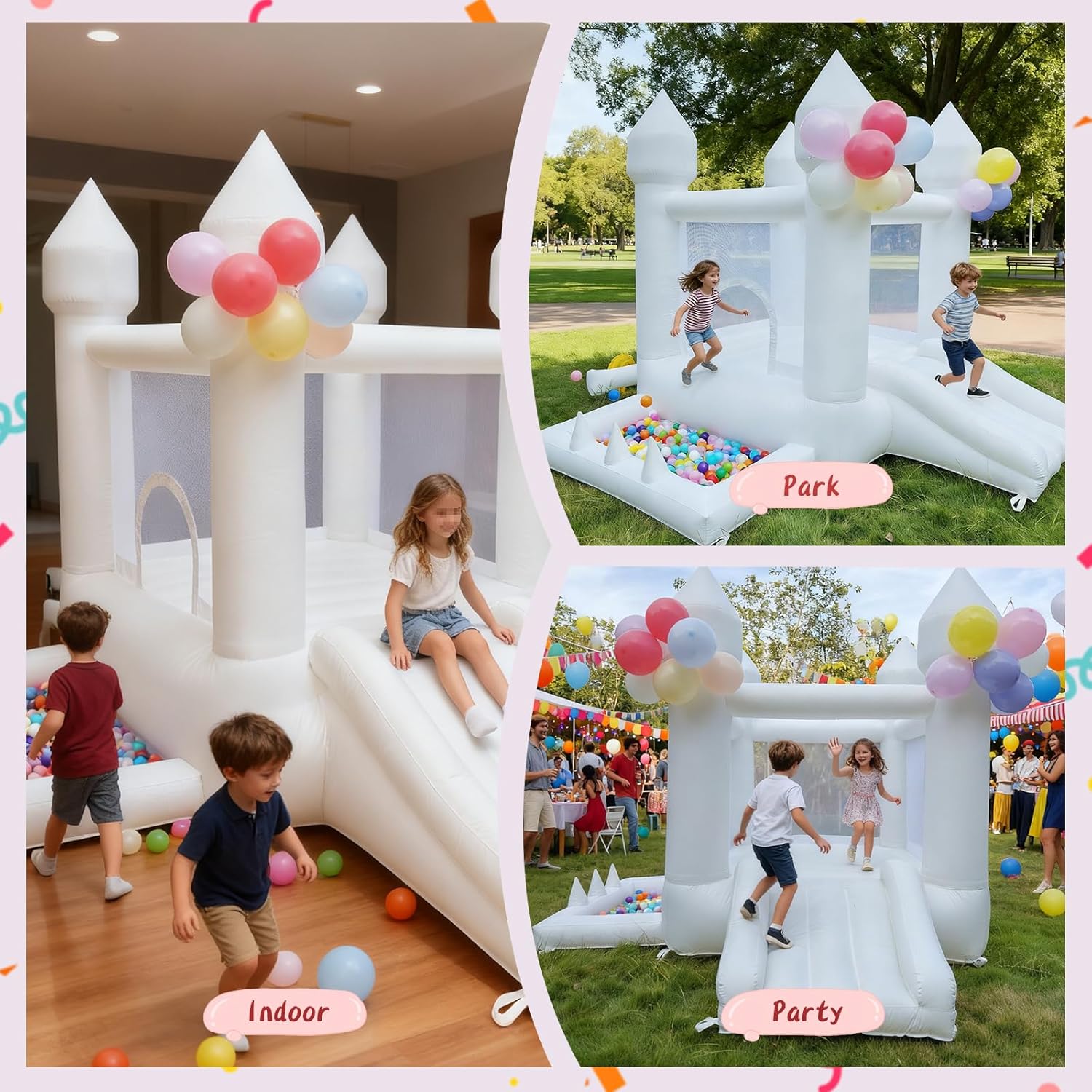 White Bounce House, Indoor and - огляд і ціна Kids Outdoor Bounce House