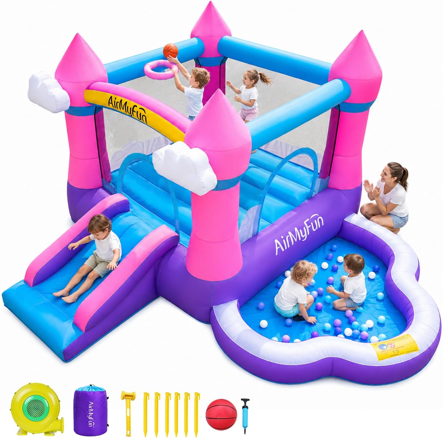 Pink Indoor/Outdoor Inflatable - огляд і ціна Kids Outdoor Bounce House