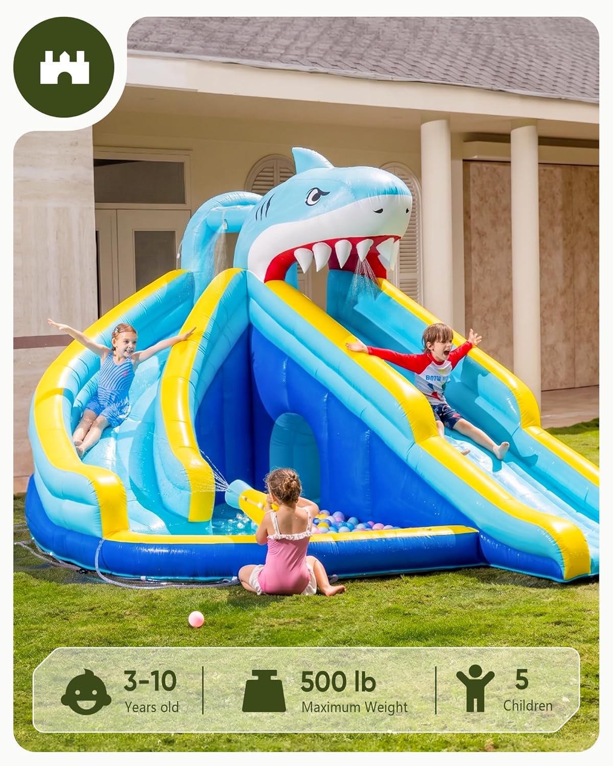 Kids Inflatable Water Slide Bo - огляд і ціна Kids Outdoor Bounce House