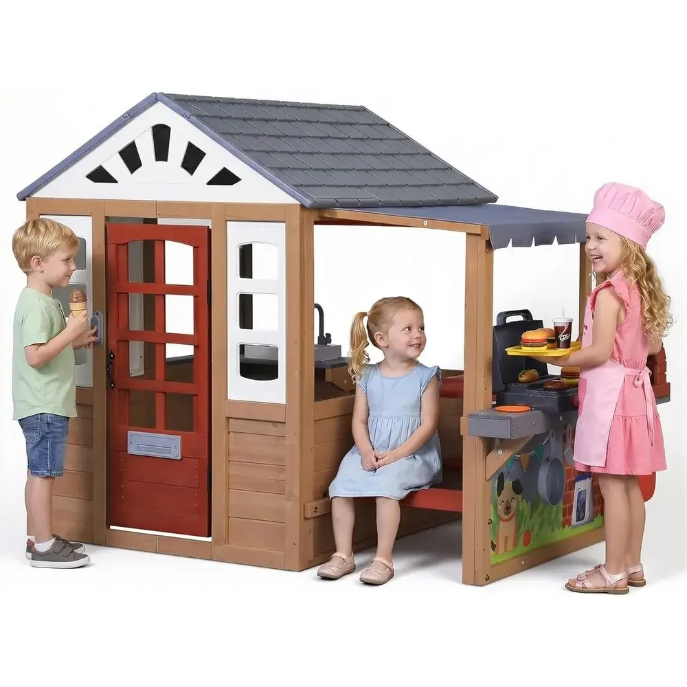 Kids Outdoor Wooden Playhouse, - огляд і ціна Kids Outdoor Grill