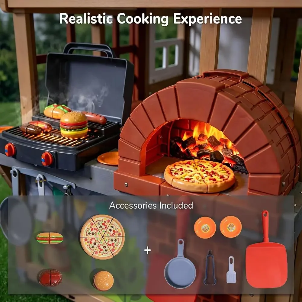 Kids Outdoor Wooden Playhouse, - огляд і ціна Kids Outdoor Grill