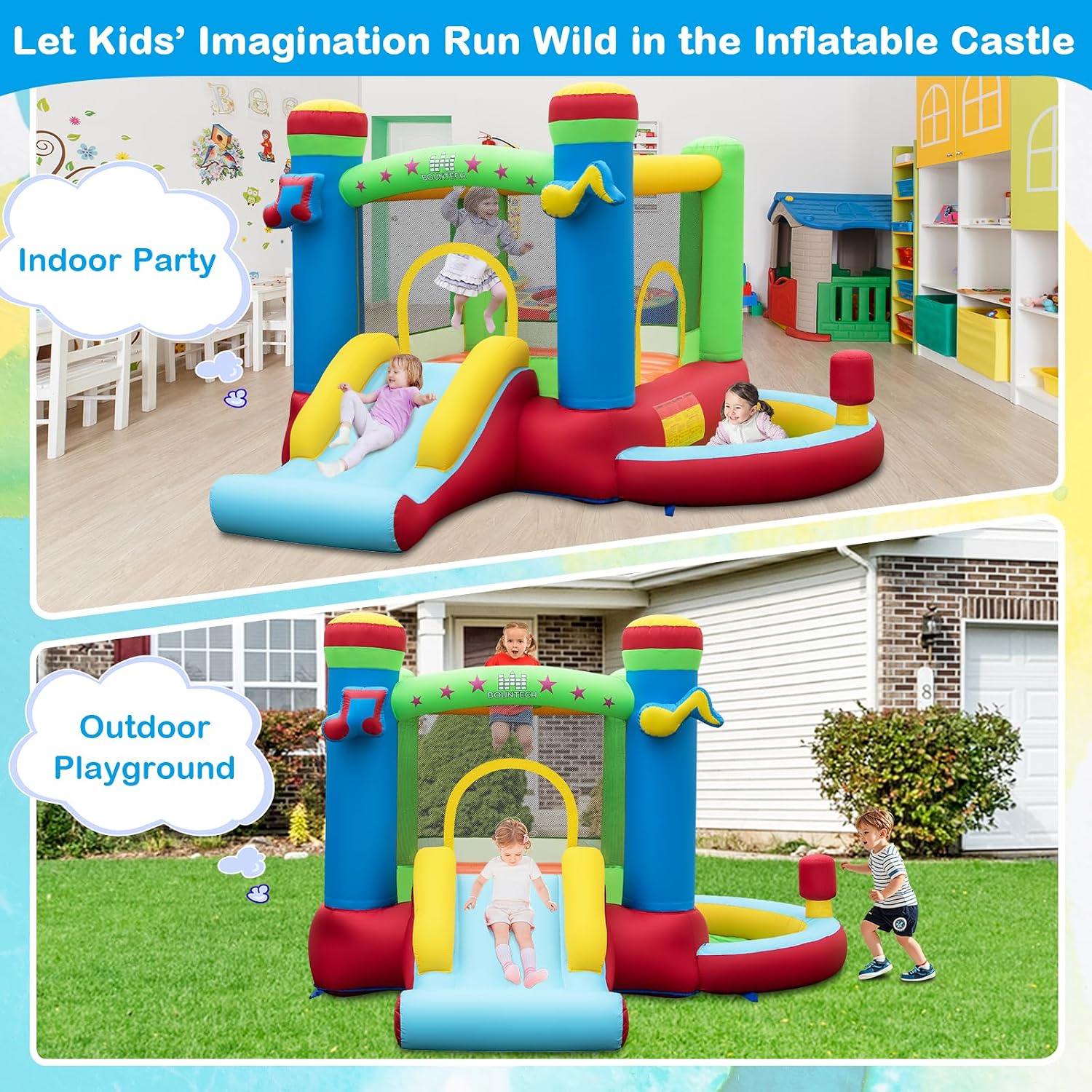 Inflatable Bounce House with B - огляд і ціна Kids Outdoor Bounce House