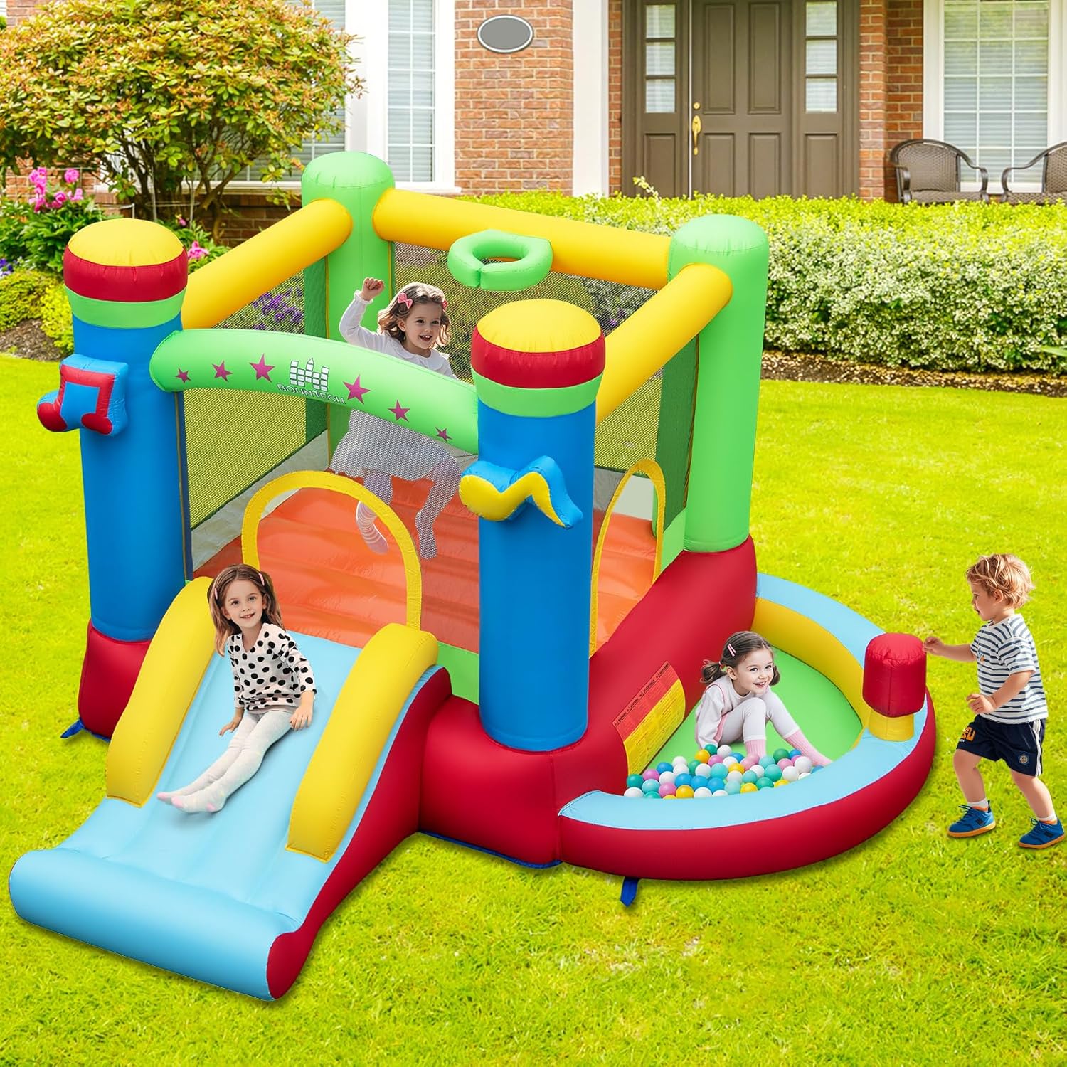 Inflatable Bounce House with B - огляд і ціна Kids Outdoor Bounce House