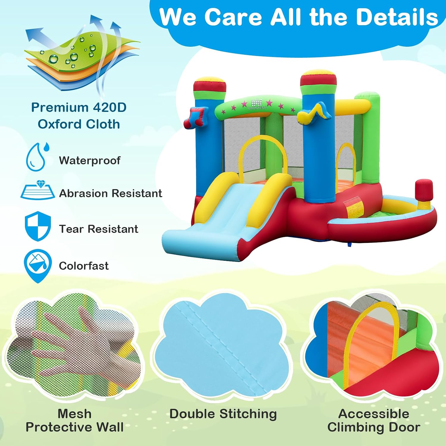 Inflatable Bounce House with B - огляд і ціна Kids Outdoor Bounce House