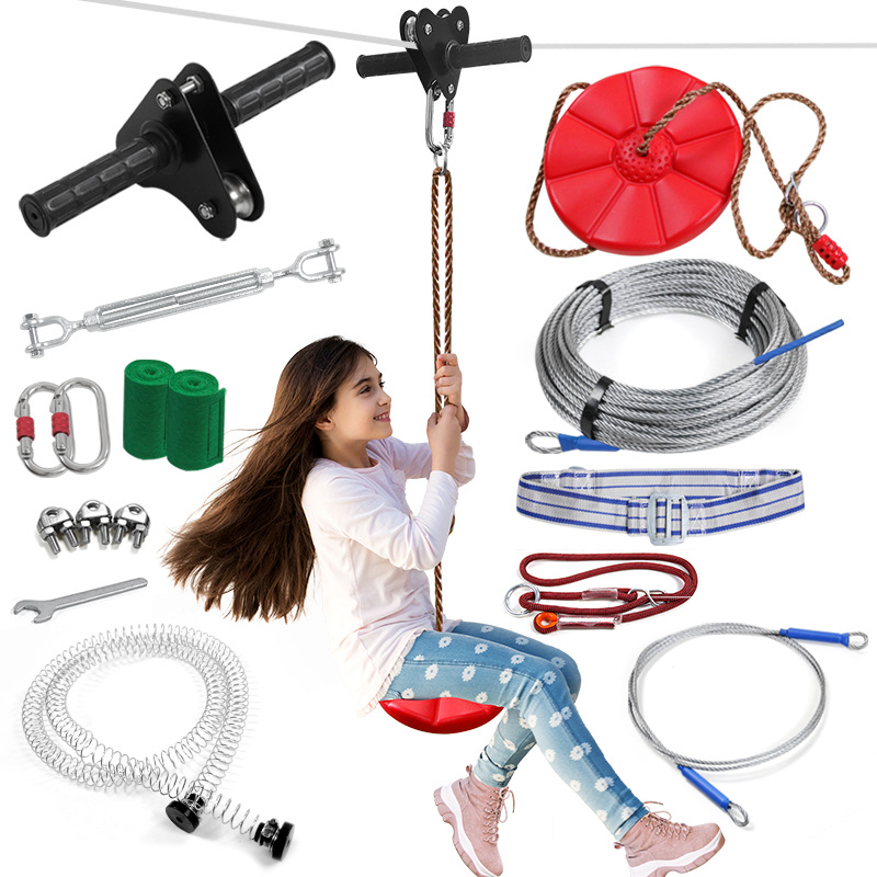 Kids Zipline Kit with Disc Swi - огляд і ціна Kids Outdoor Zipline