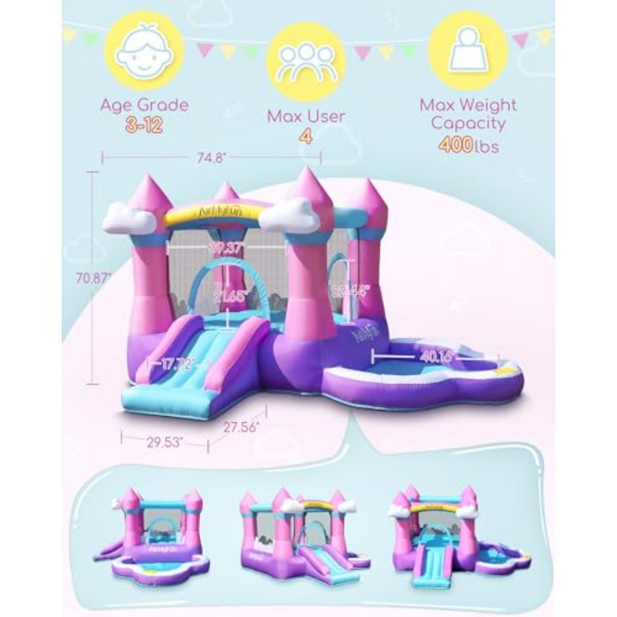 Pink inflatable bounce house f - огляд і ціна Kids Outdoor Bounce House