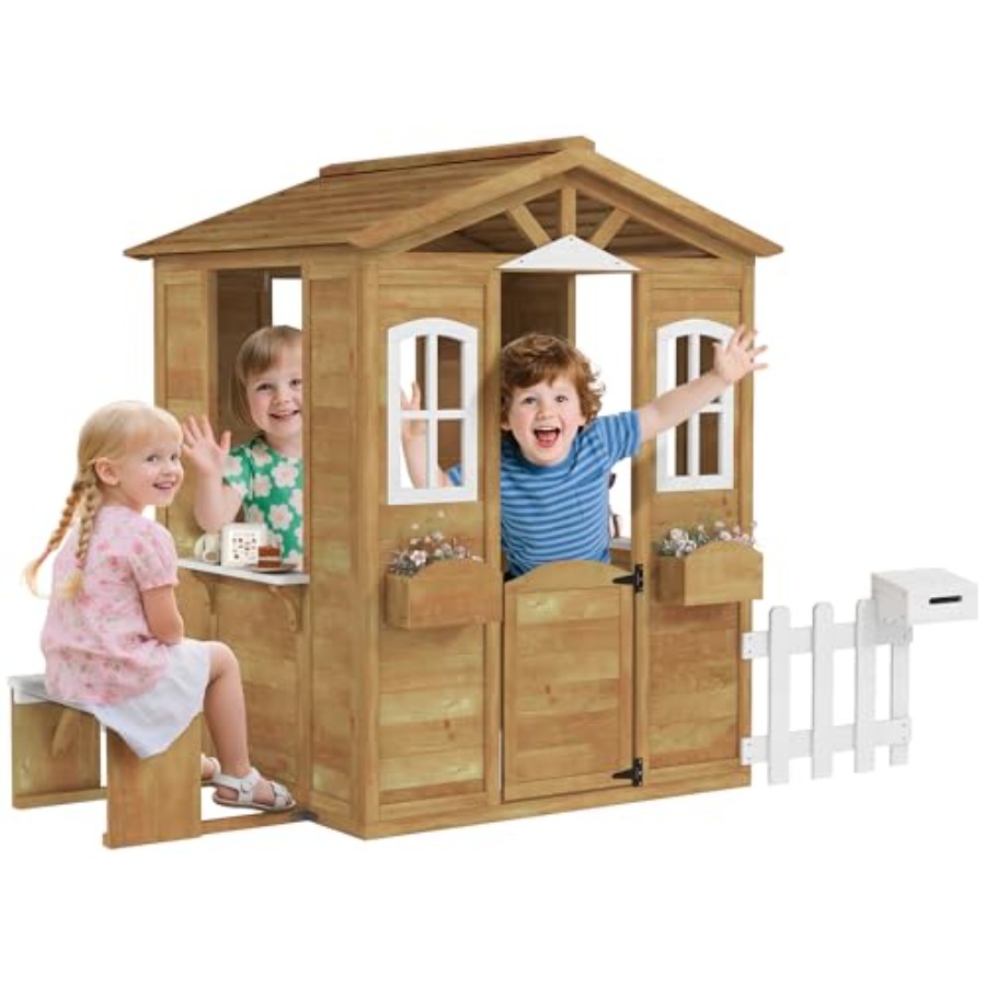 Outdoor playhouse for kids age - огляд і ціна Kids Outdoor Wooden Playhouse